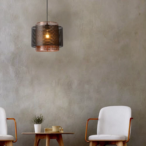 Lucide ORRIN - Hanglamp - Ø 34 cm - 1xE27 - Zwart - sfeer 1